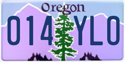 OR license plate 014YLO