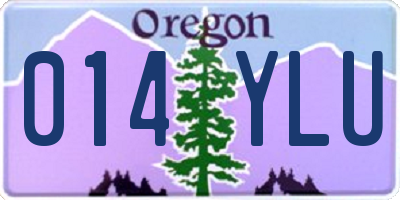 OR license plate 014YLU