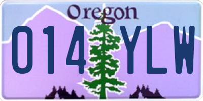 OR license plate 014YLW