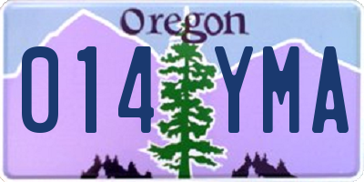 OR license plate 014YMA