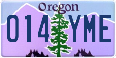 OR license plate 014YME