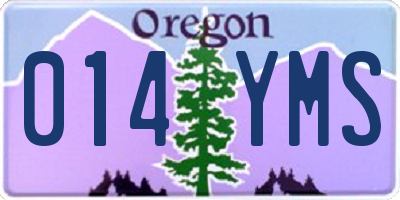 OR license plate 014YMS