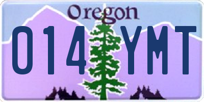 OR license plate 014YMT