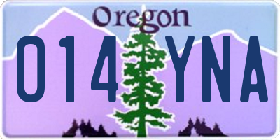OR license plate 014YNA