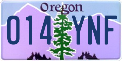 OR license plate 014YNF