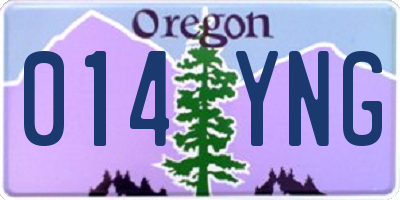 OR license plate 014YNG
