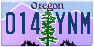 OR license plate 014YNM