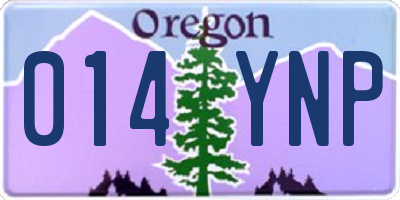 OR license plate 014YNP