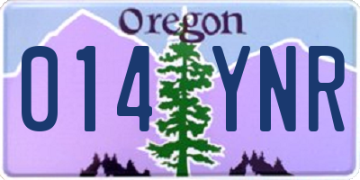 OR license plate 014YNR