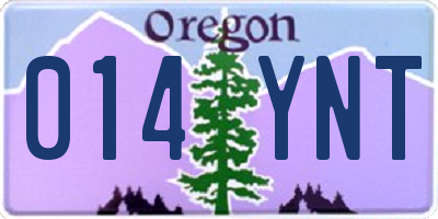 OR license plate 014YNT