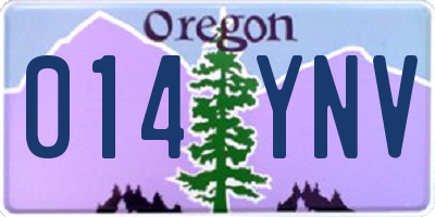 OR license plate 014YNV