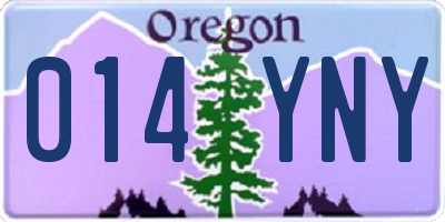 OR license plate 014YNY