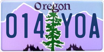 OR license plate 014YOA