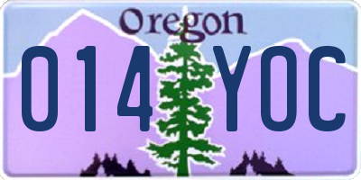 OR license plate 014YOC