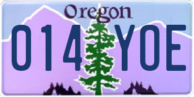 OR license plate 014YOE
