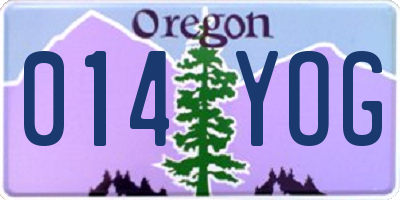 OR license plate 014YOG