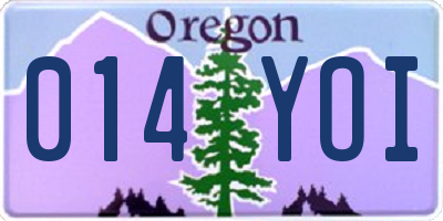 OR license plate 014YOI