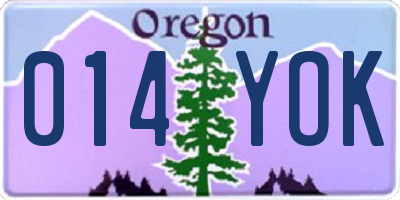 OR license plate 014YOK