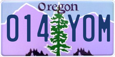 OR license plate 014YOM