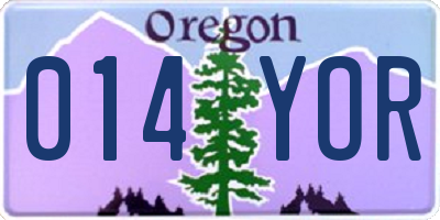 OR license plate 014YOR