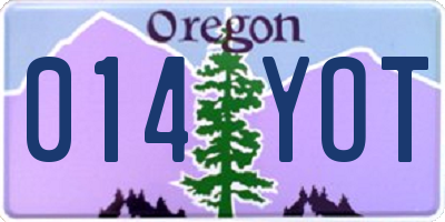 OR license plate 014YOT