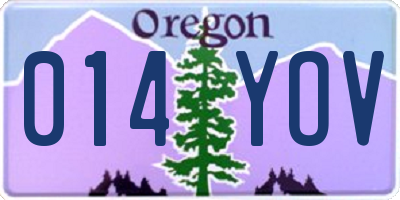 OR license plate 014YOV