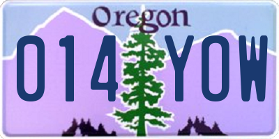 OR license plate 014YOW