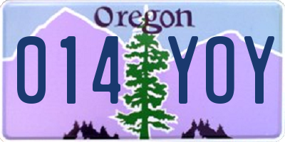 OR license plate 014YOY