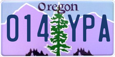 OR license plate 014YPA