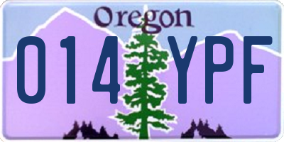 OR license plate 014YPF