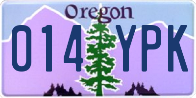 OR license plate 014YPK