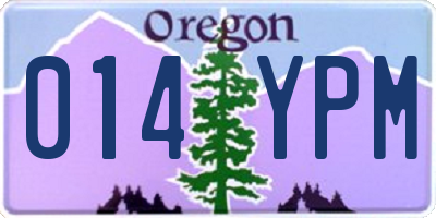OR license plate 014YPM