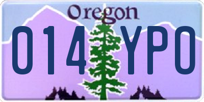 OR license plate 014YPO