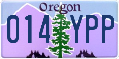 OR license plate 014YPP