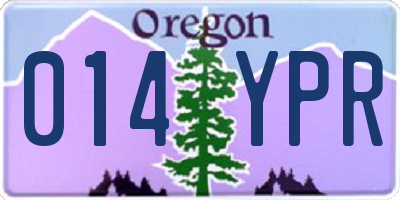 OR license plate 014YPR