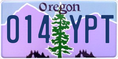 OR license plate 014YPT