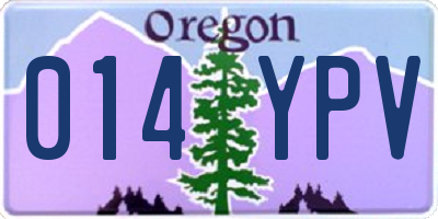 OR license plate 014YPV