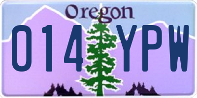 OR license plate 014YPW