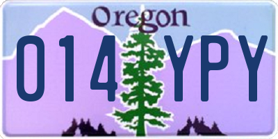 OR license plate 014YPY