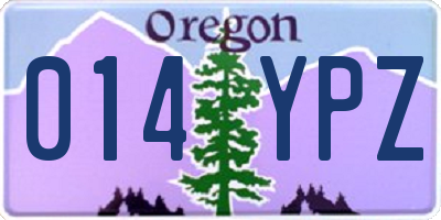 OR license plate 014YPZ