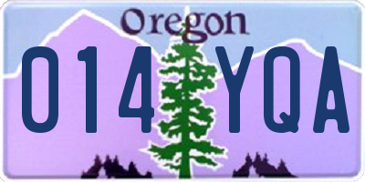 OR license plate 014YQA