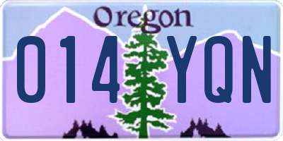 OR license plate 014YQN