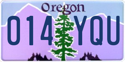 OR license plate 014YQU