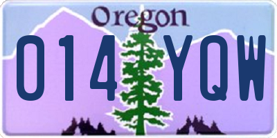 OR license plate 014YQW