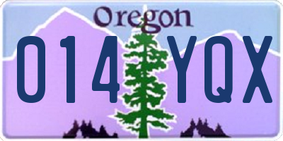 OR license plate 014YQX