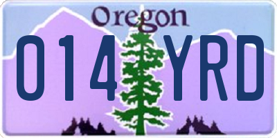 OR license plate 014YRD