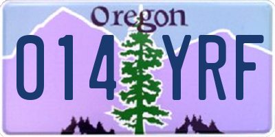 OR license plate 014YRF