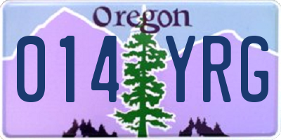 OR license plate 014YRG