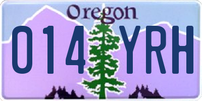OR license plate 014YRH