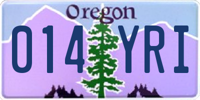 OR license plate 014YRI